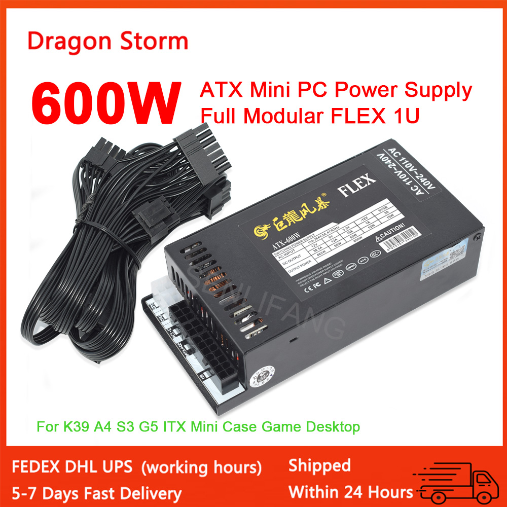 Flex Atx Power Supply 600W 1U - Fonte de Alimentação Modular Completa, 1U,