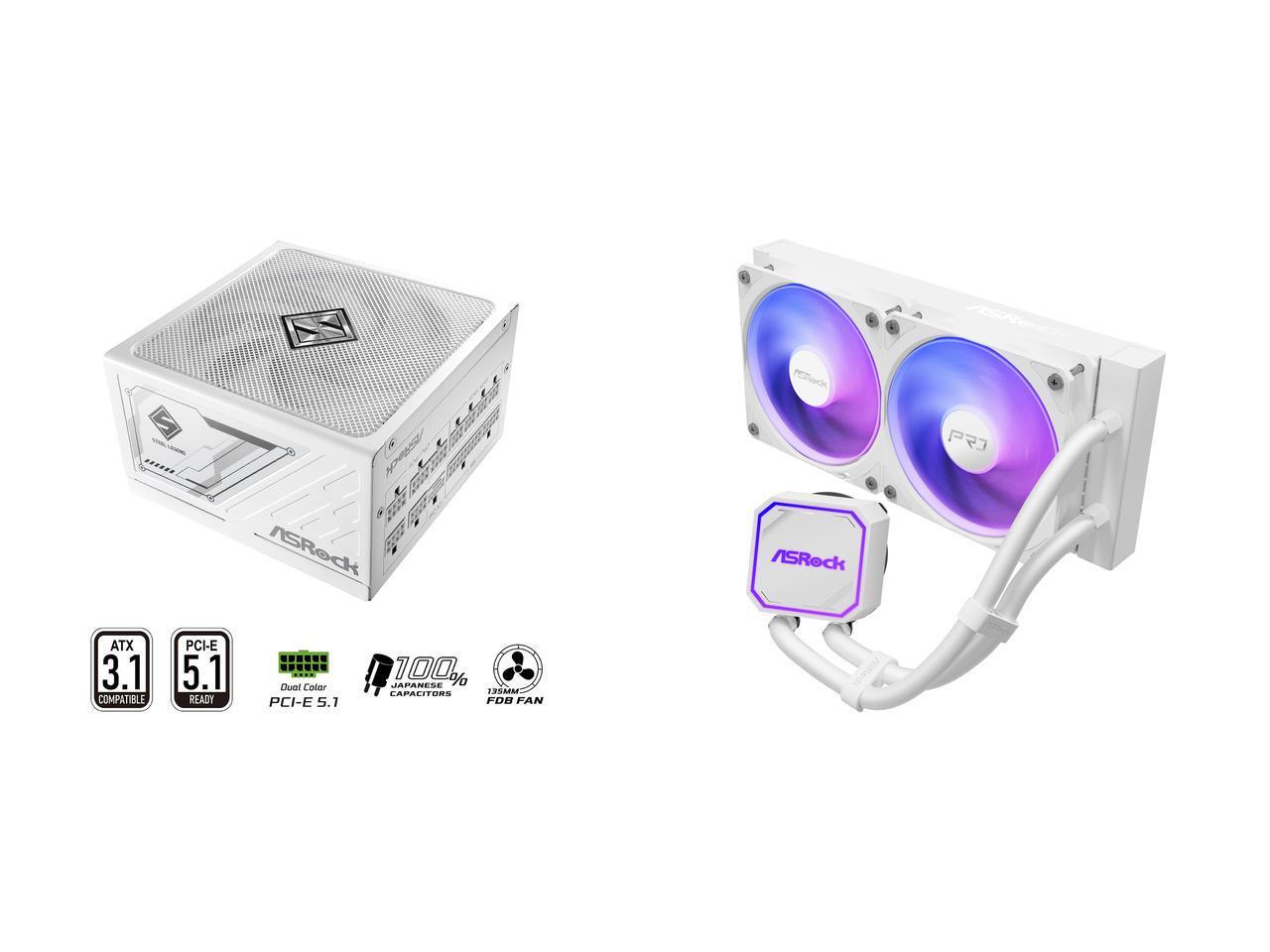 1000W White Modular Power Supply - Fonte de alimentação totalmente modular ASRock