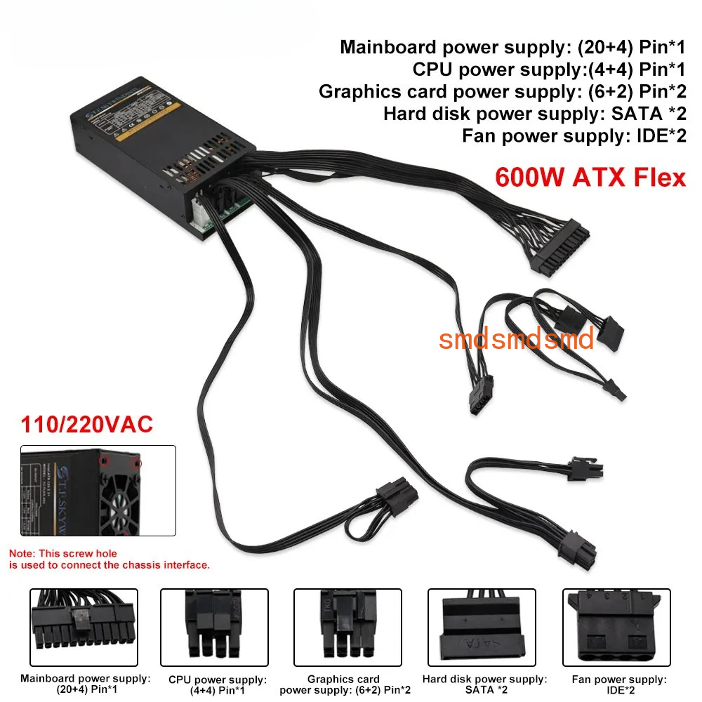 Fonte de Alimentação Modular 6 - Flex Atx Power Supply 600W 1U avaliação e preço
