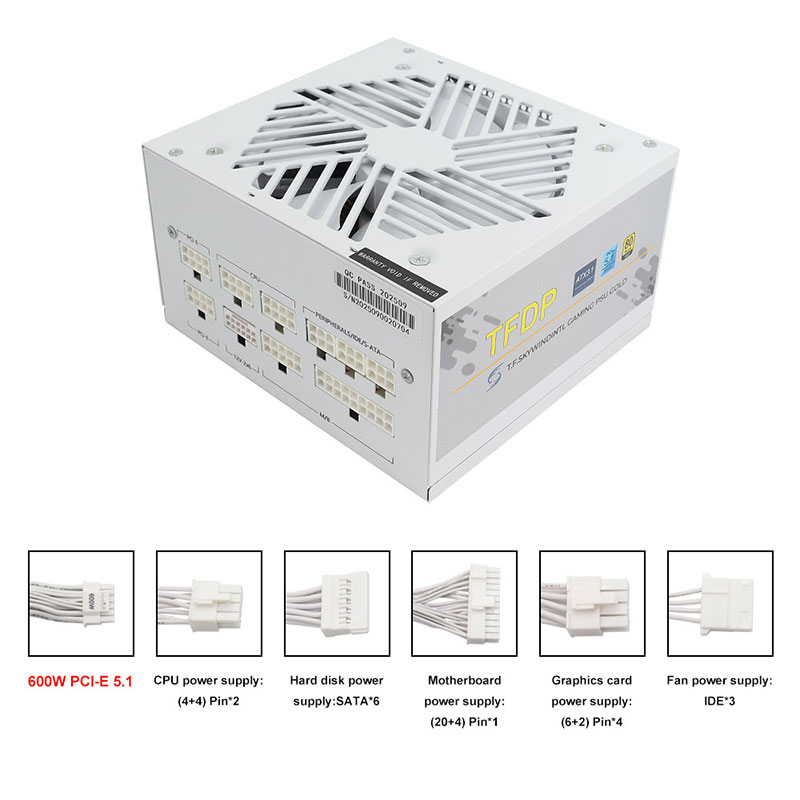 Branco 750w 850w 1000W 1200W W - 1000W White Modular Power Supply avaliação e preço